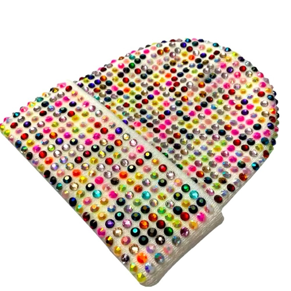BEADED KNIT BEANIE HATS-NEW
